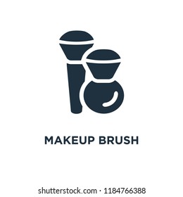 Makeup Brush icon. Black filled vector illustration. Makeup Brush symbol on white background. Can be used in web and mobile.
