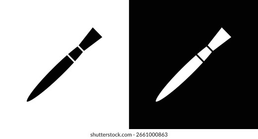 Makeup brush icon. black and white line icons pack.