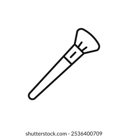 Makeup brush icon Flat art illustration in outline