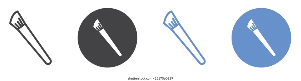 Makeup brush icon flat line symbol set.