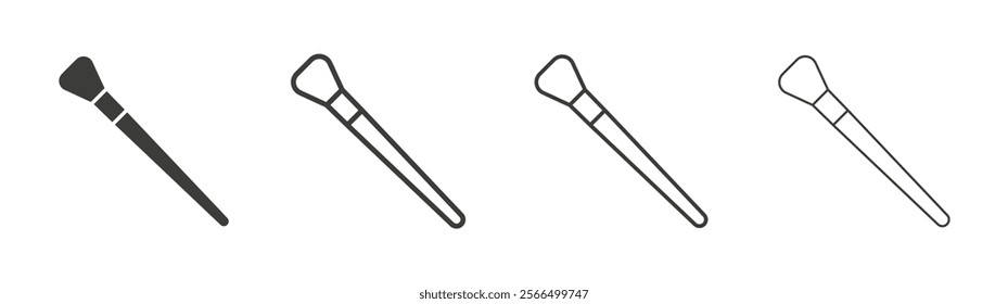 Makeup brush icon flat and linear vector illustration on white background.