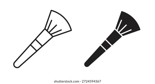 Icono de pincel de maquillaje con versiones de línea y silueta.