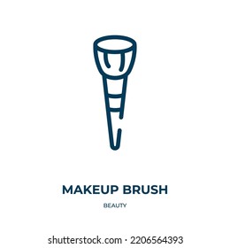 Makeup brush icon. Linear vector illustration from beauty collection. Outline makeup brush icon vector. Thin line symbol for use on web and mobile apps, logo, print media.