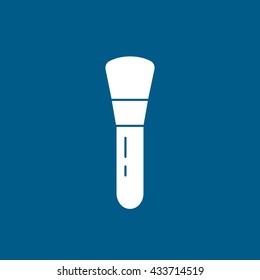 Make-up Brush Icon On Blue Background