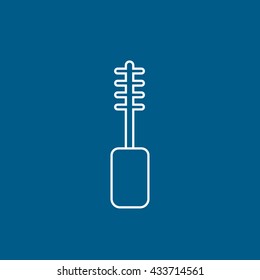 Make-up Brush Icon On Blue Background