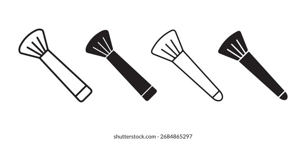 Symbolsatz für Makeup-Pinsel. einzeln auf weißem Hintergrund für Schönheit und Mode.