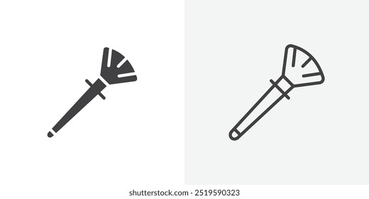 Makeup brush icon. solid filled and stroke thin line style eps 10