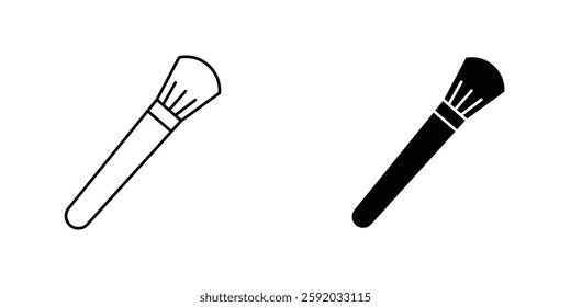 Makeup brush icon symbol collection on white background.