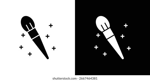 Colección de símbolo de icono de pincel de maquillaje. Vector plano ilustración de stock.