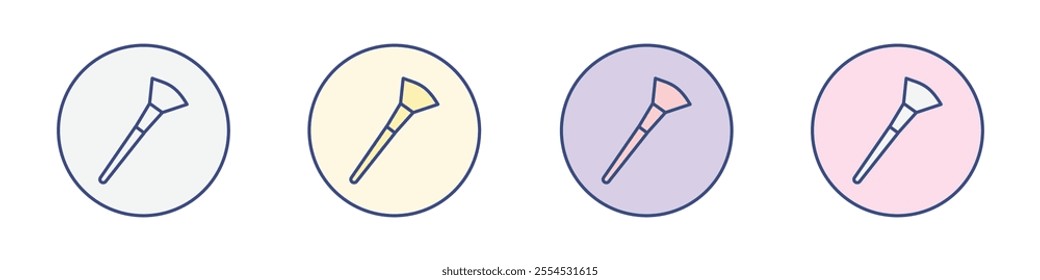 makeup brush icon Thin line flat illustration