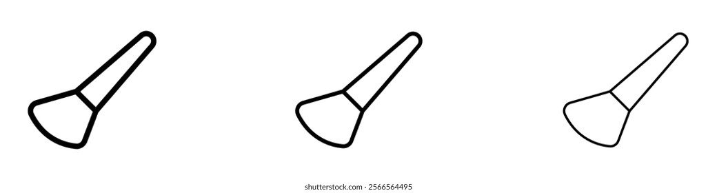 Makeup brush icon in tree different line stroke sizes.