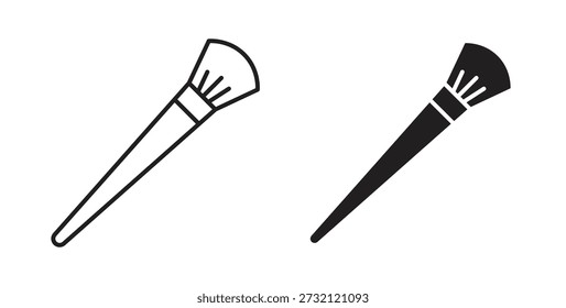 Icono de pincel de maquillaje. Ilustración vectorial, plano y carrera