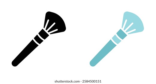 Makeup brush icons pack in black and colored version