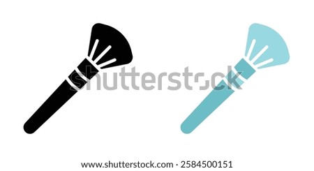 Makeup brush icons pack in black and colored version