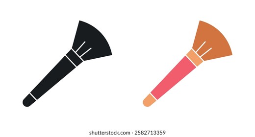 Makeup brush icons set vectors black and colored style