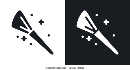 Makeup brush icons set vectors black and colored style