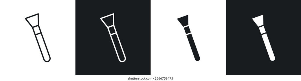 Makeup brush icons in Thin line black color. flat simple vector symbols illustration.