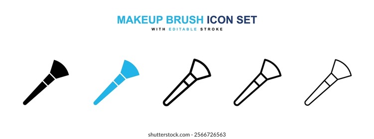 Makeup brush icons vector collection pack.