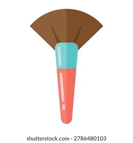 Makeup brush illustration featuring cosmetic beauty tool fashion styling and professional makeup accessory concept in modern flat vector style