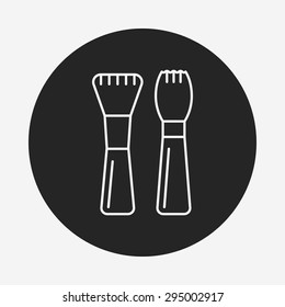 makeup brush line icon