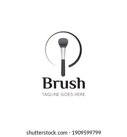 Makeup brush logo and salon icon vector illustration, best logo design