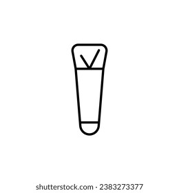 Makeup brush Minimalistic Outline Icon for Shops and Stores. Suitable for books, stores, shops. Editable stroke in minimalistic outline style. Symbol for design 