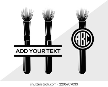 Makeup Brush Monogram SVG Printable Vector Illustration svg