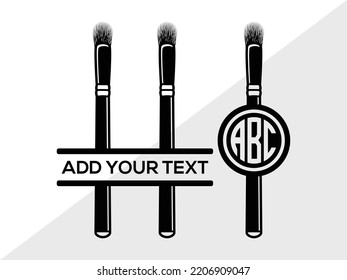 Pincel de maquillaje Monograma SVG Ilustración de vectores imprimibles