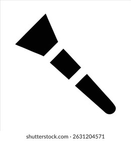Makeup brush object icon modern art design black and white with bold outline 