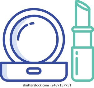 Makeup Brush outline color vector illustration