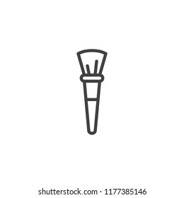 Makeup brush outline icon. linear style sign for mobile concept and web design. Cosmetic Brush simple line vector icon. Symbol, logo illustration. Pixel perfect vector graphics