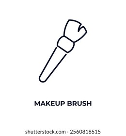 makeup brush outline icon. Linear vector from beauty concept. Thin line makeup brush icon isolated on white background