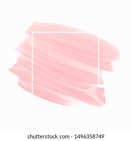 Makeup brush paint abstract shape background design vector with square frame. 