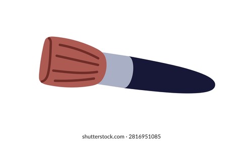 Makeup brush for powder and blush. Cosmetic beauty tool, make-up accessory, fluffy round bristle and handle. Flat vector illustration isolated on white background