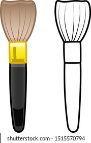 Makeup brush for powder in two versions