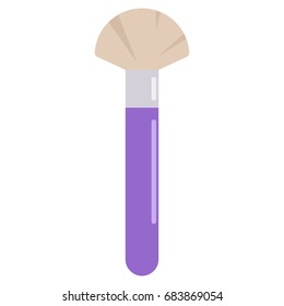 Makeup brush professional cosmetics icon, vector illustration flat style design isolated on white. Colorful graphics