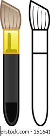 Makeup brush for sculpting in two versions