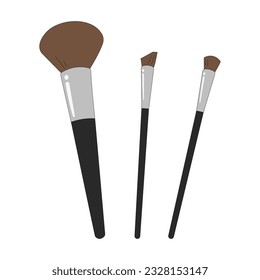 Makeup brush set, vector illustration material.