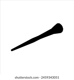 Makeup brush silhouette isolated on white background. Makeup brush icon vector illustration design.