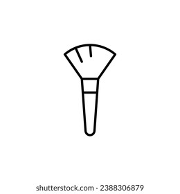 Makeup brush Simple Outline Symbol for Web Sites. Suitable for books, stores, shops. Editable stroke in minimalistic outline style. Symbol for design 