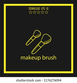 makeup brush sketch vector icon