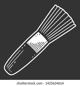 Makeup brush. Vector concept in doodle and sketch style. Hand drawn illustration for printing on T-shirts, postcards.