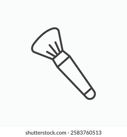 Makeup brush vector icon isolated in black line