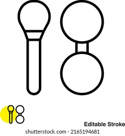 Makeup Brush Vector Line Icon