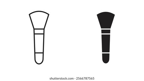 Makeup brush vector line icon illustration