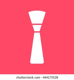 Make-Up Brush white icon on magenta color background. Eps-10.