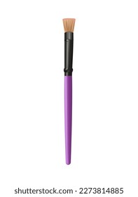Makeup brush. A woman's accessory. Subject for the application of powder, blush, shadows. Vector. Cosmetics. White background. Graphics. Mesh gradient. Collage. Used for Web Design. Fashion. Beauty