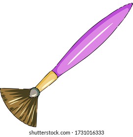 makeup brushe color doodles vector illustration. Isolated for white background
