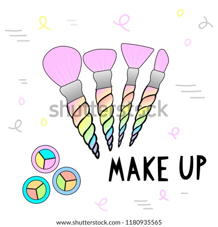 make-up brushes in the form of a unicorn horn