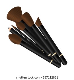 makeup brushes icon over white background. vector illustration